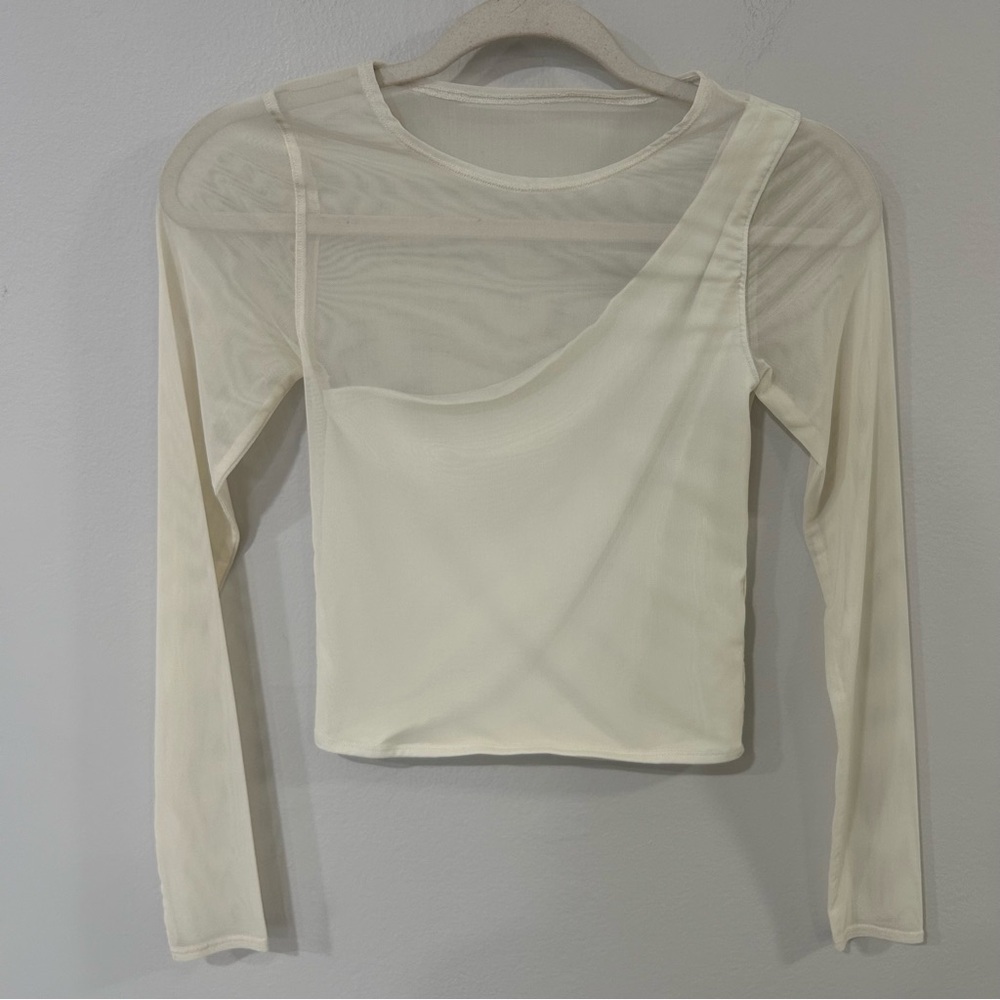 Abercrombie & Fitch Sheer Mesh Long Sleeve See Through Blouse Women’s Size XS